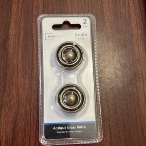 Mainstays 2 Pack Knobs Antique Brass Finish